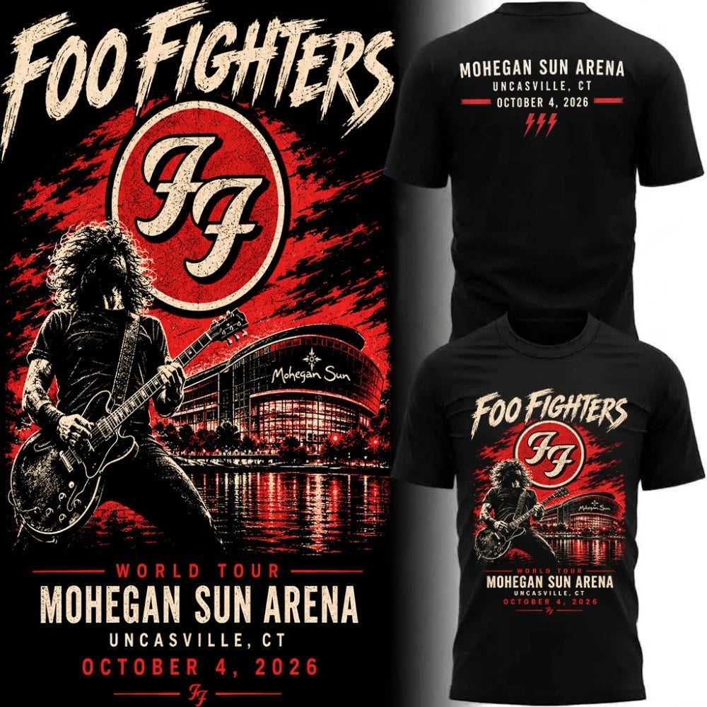 Foo Fighters Concert T-Shirt October 2026, Mohegan Sun Uncasville CT, Take Cover Tour Rock Music Shirt