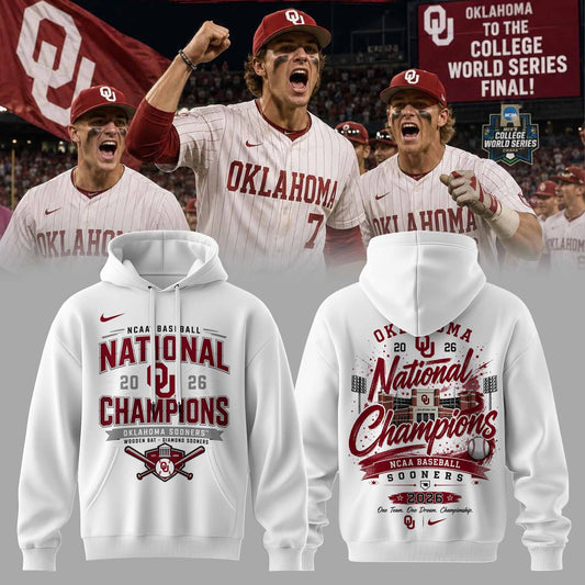Oklahoma Sooners Baseball 2026 National Champions Hoodie