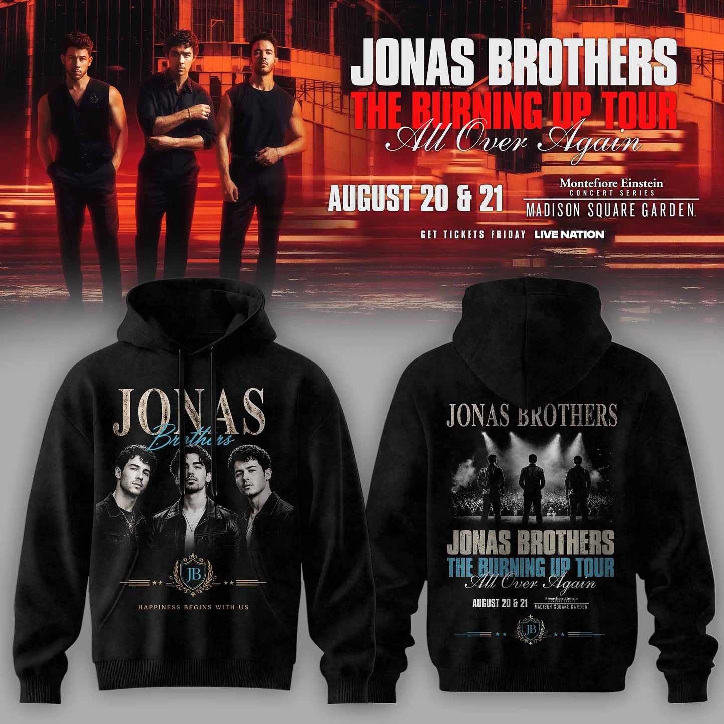 JONAS BROTHERS – THE BURNING UP TOUR HOODIE