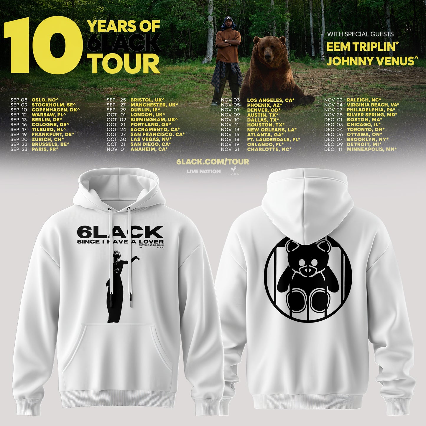10 Years of 6LACK Tour Hoodie