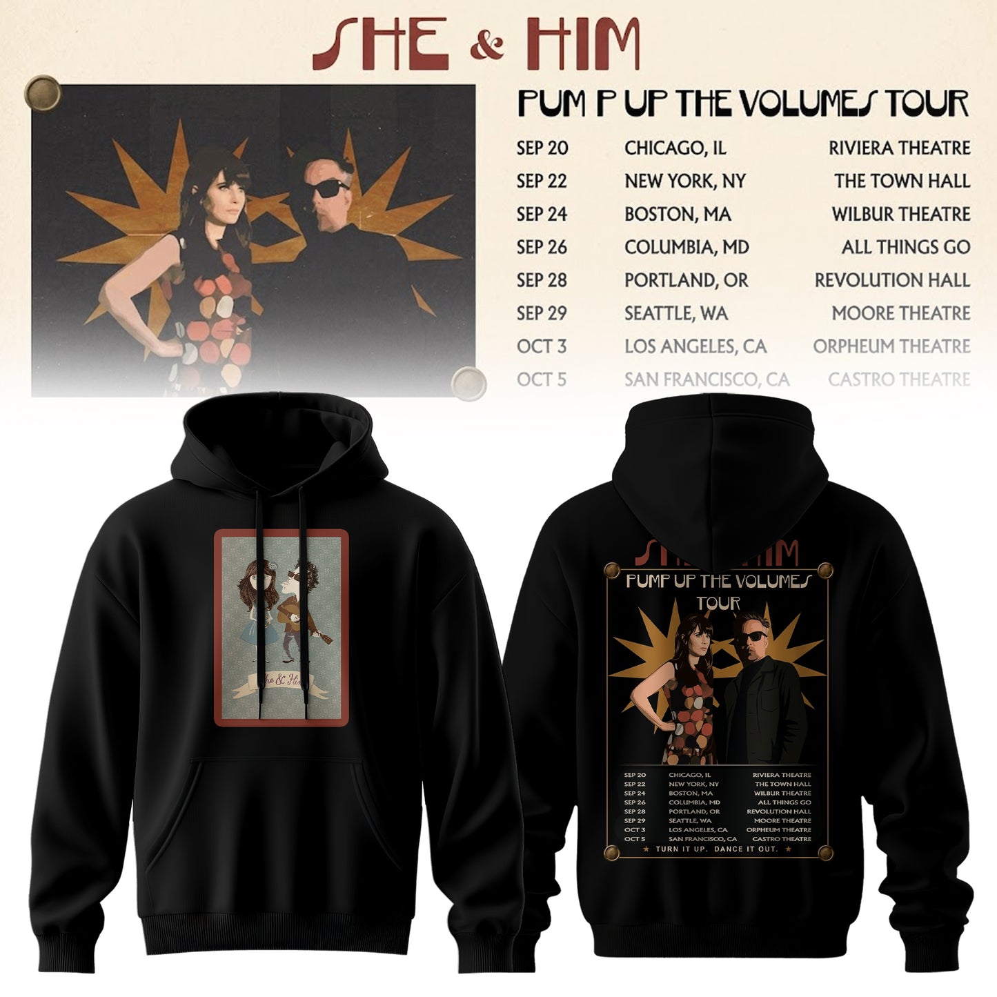 SHE & HIM – PUMP UP THE VOLUME COLLECTION HOODIE