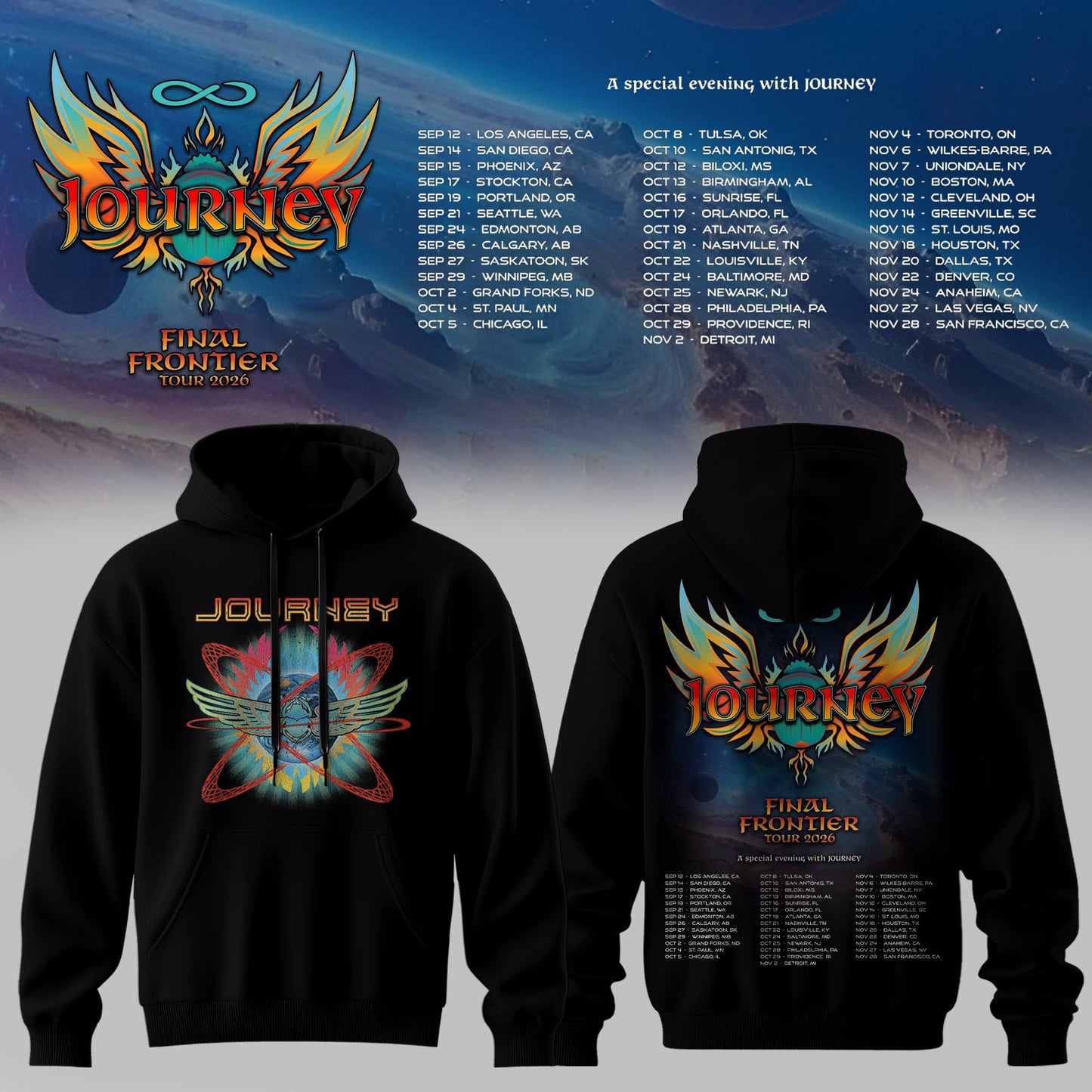 JOURNEY – FINAL FRONTIER 2026 TOUR HOODIES | LIMITED DROP