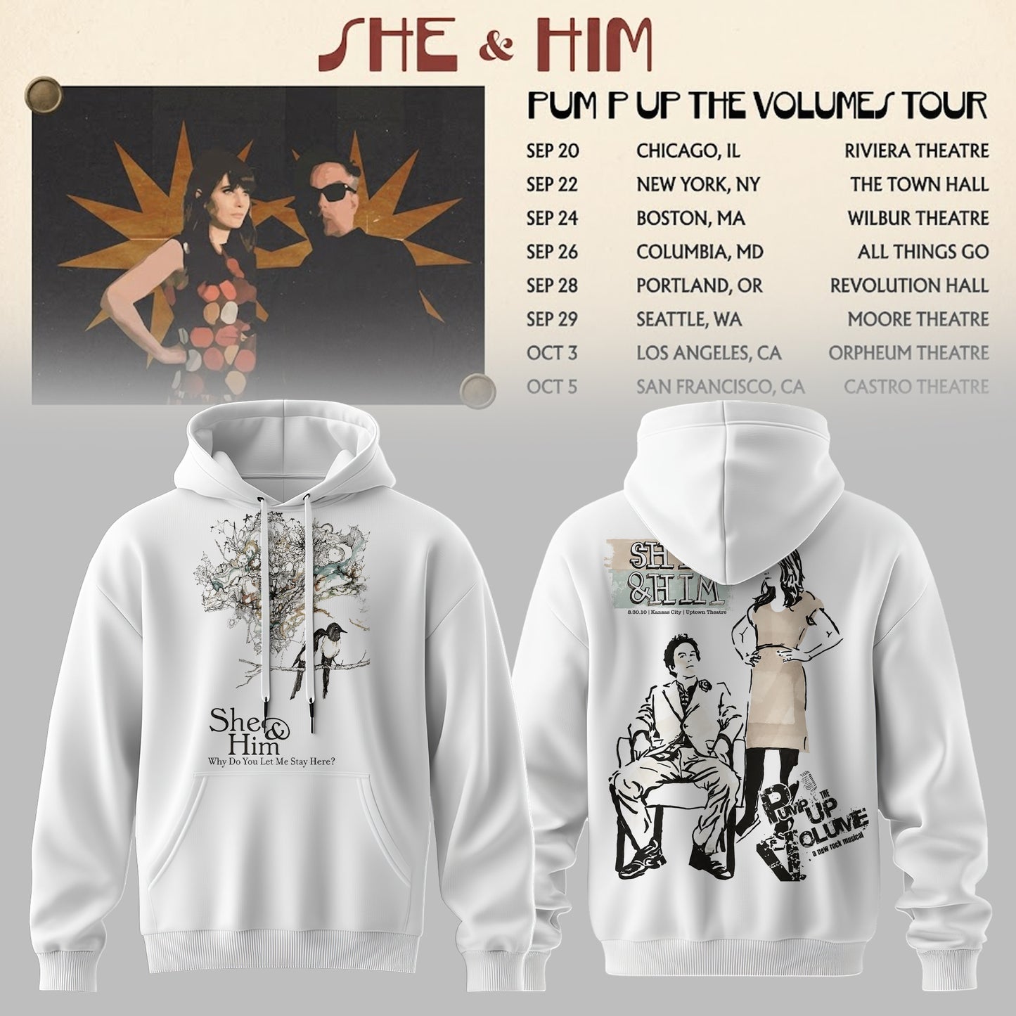 SHE & HIM – PUMP UP THE VOLUME COLLECTION HOODIE