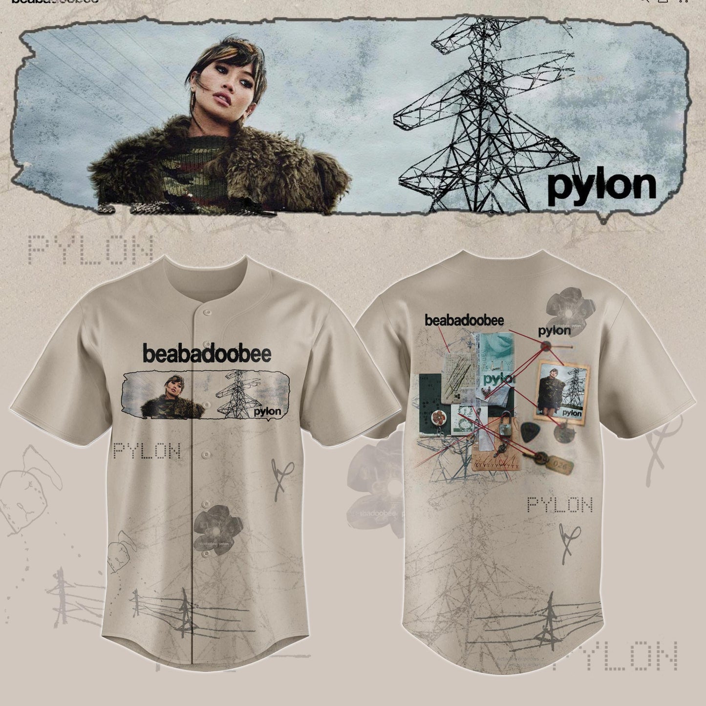 Beabadoobee Special “Pylon” Album 2026 Limited Edition Baseball Jersey