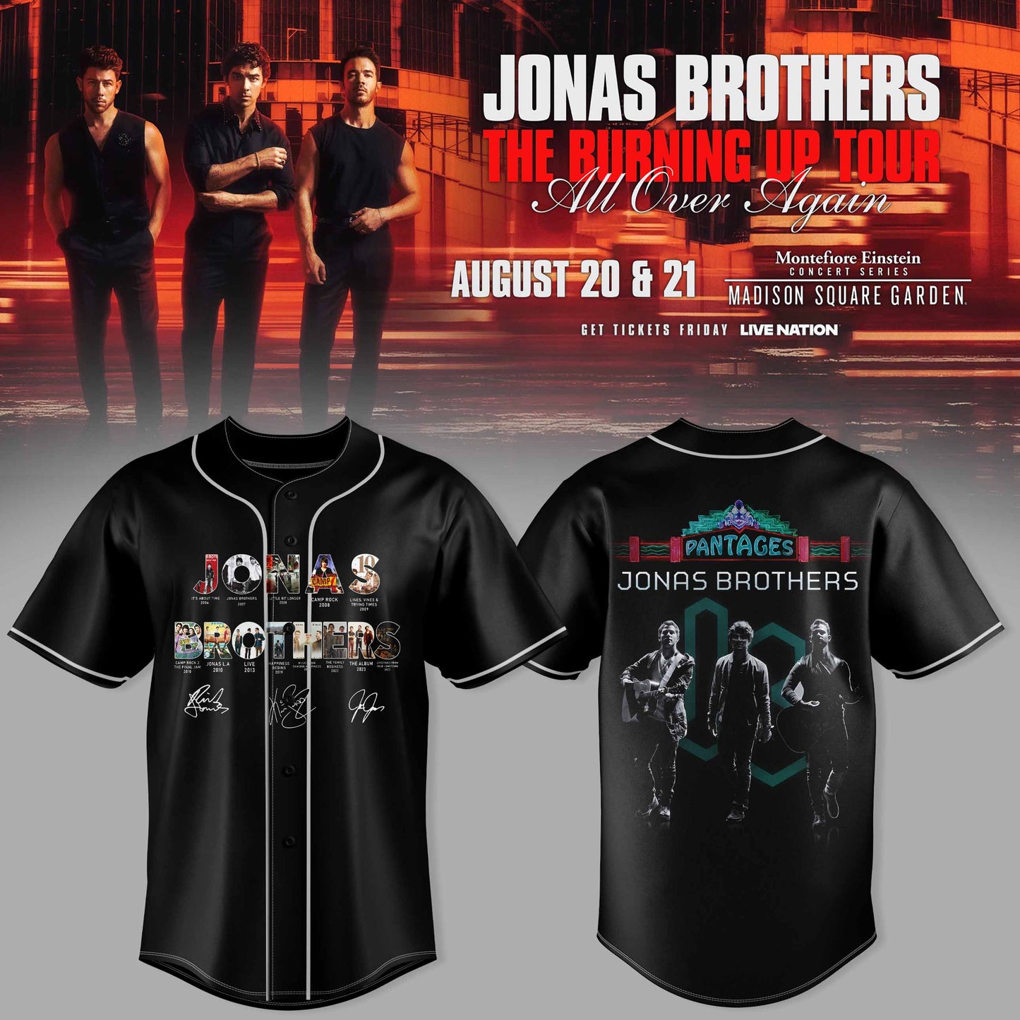 _JONAS BROTHERS – THE BURNING UP TOUR JERSEY