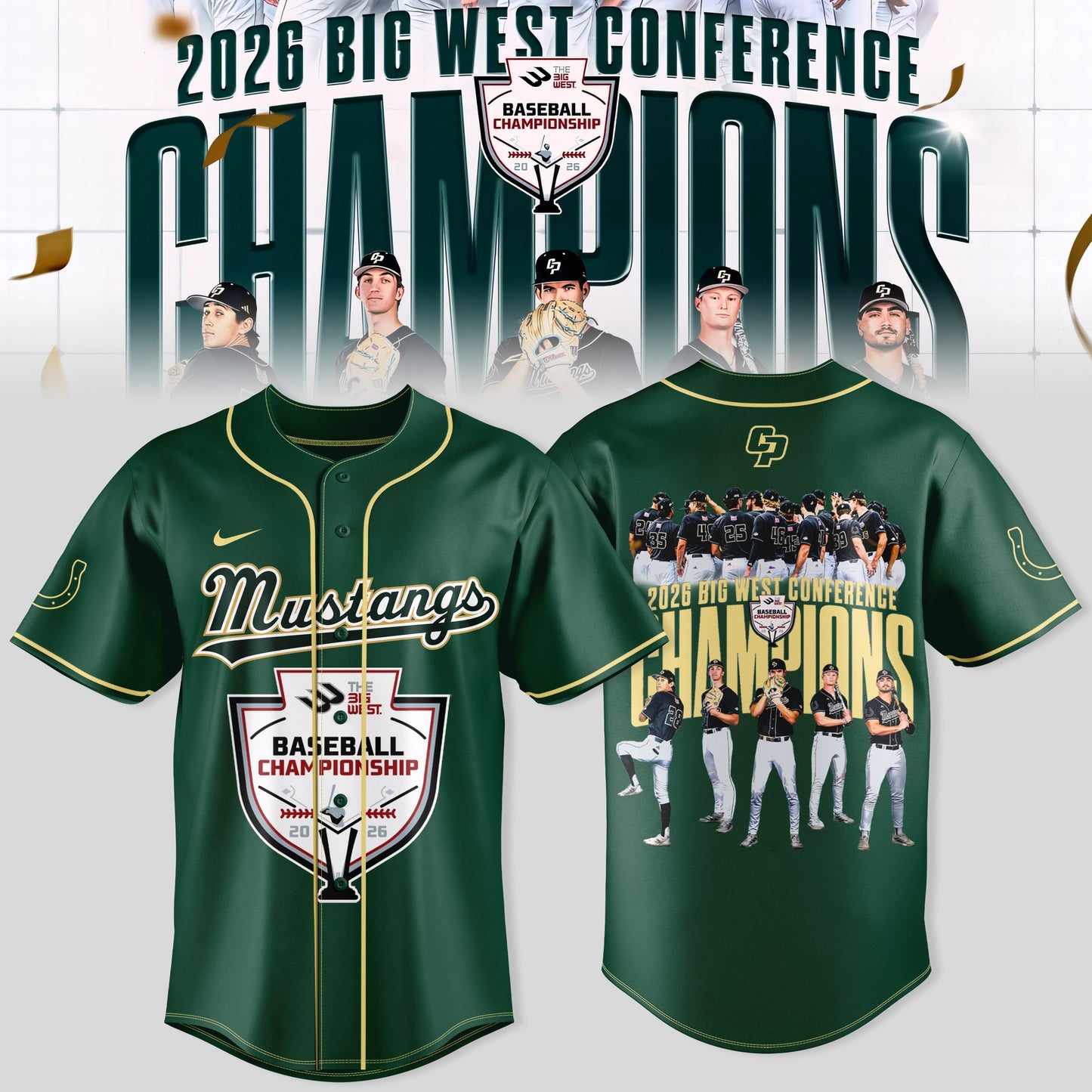 _ Big West Conference 2026 Champions – Cal Poly Mustangs Baseball Jersey