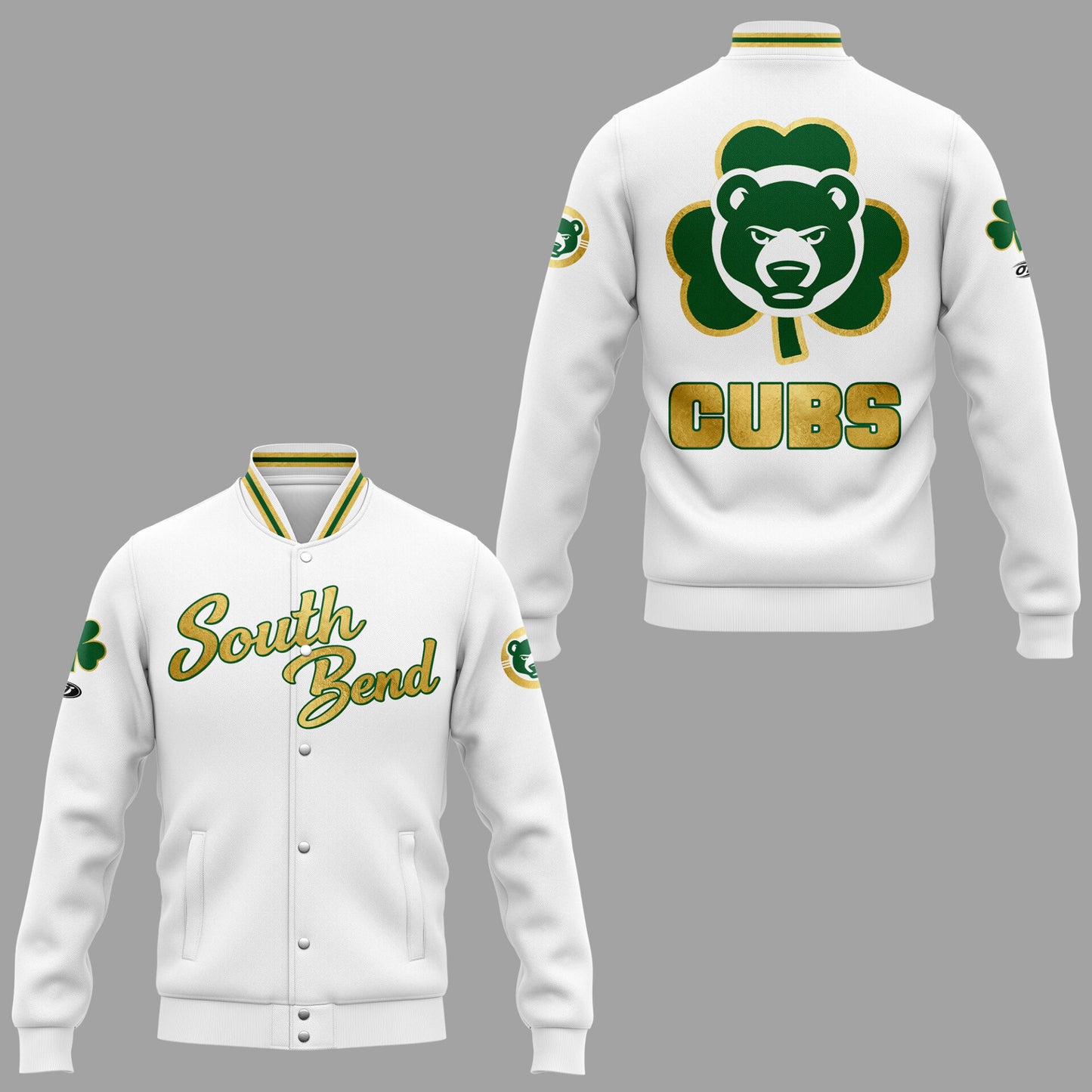 Cubs x Inspired by Notre Dame 🐻☘️ Baseball Jacket