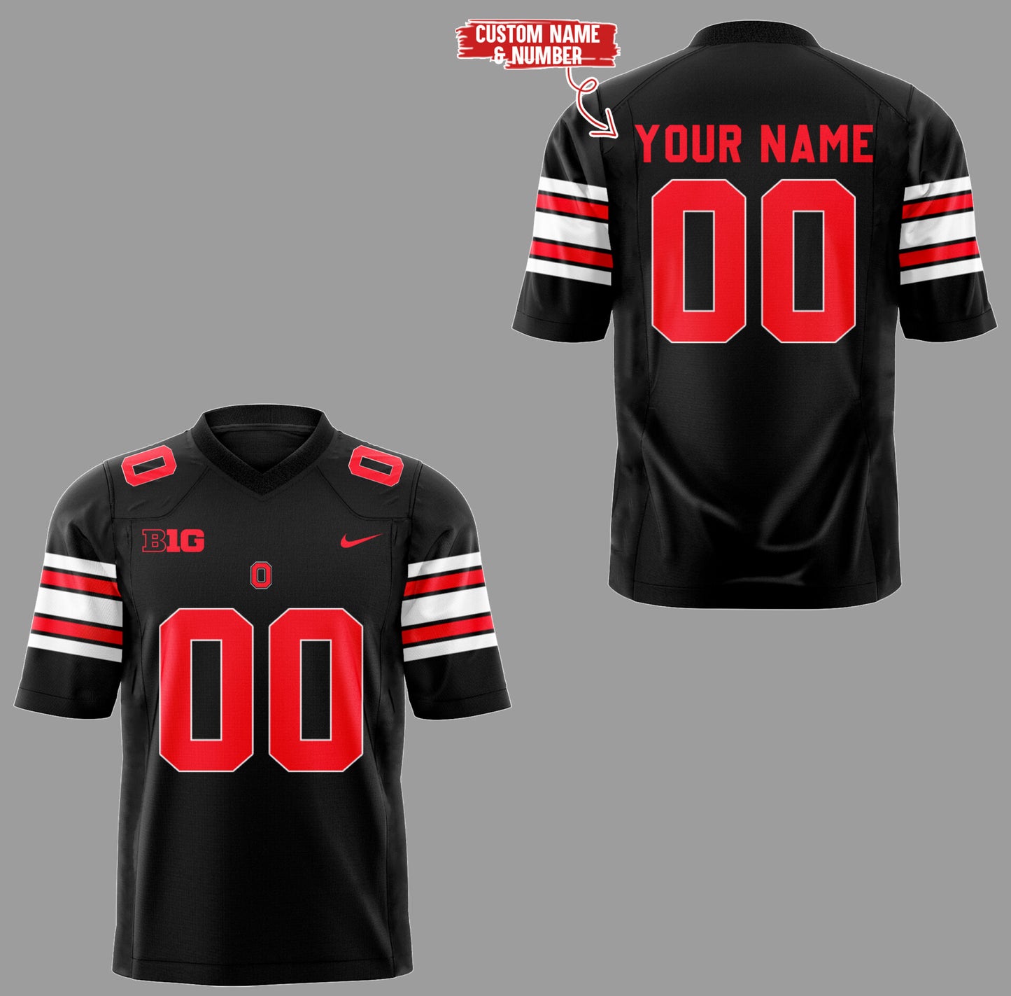 Limited Edition Black out “Tunnel Vision” ⚫️🔴 Custom Football Jersey