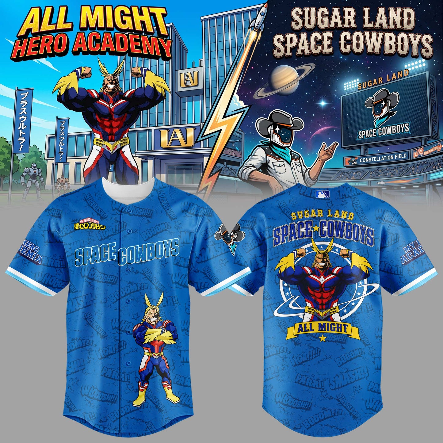 Space Cowboys ⚾🌌 Anime Night Custom Baseball Jersey