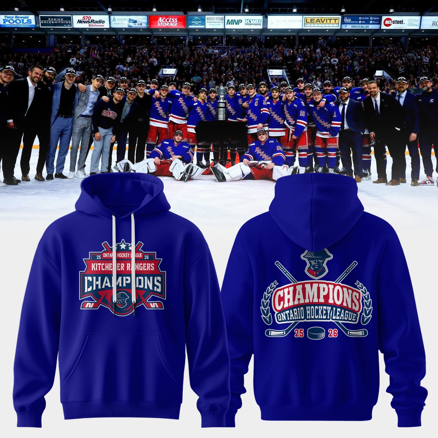 _Kitchener Hockey Champions 2026 Blue Fan Tee – Ontario League Victory Shirt