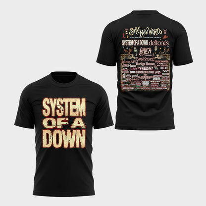 Limited Edition SOAD Tour 2026 SICK NEW WORLD Tshirt