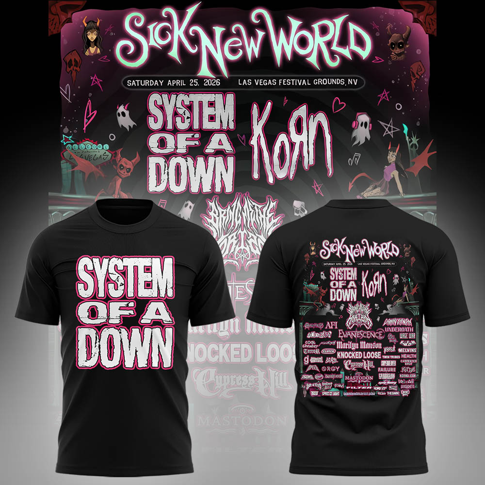 Limited Edition SOAD Tour 2026 SICK NEW WORLD Tshirt