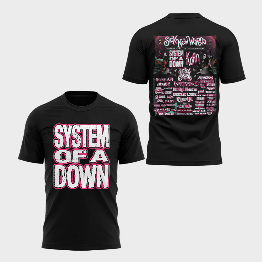 Limited Edition SOAD Tour 2026 SICK NEW WORLD Tshirt