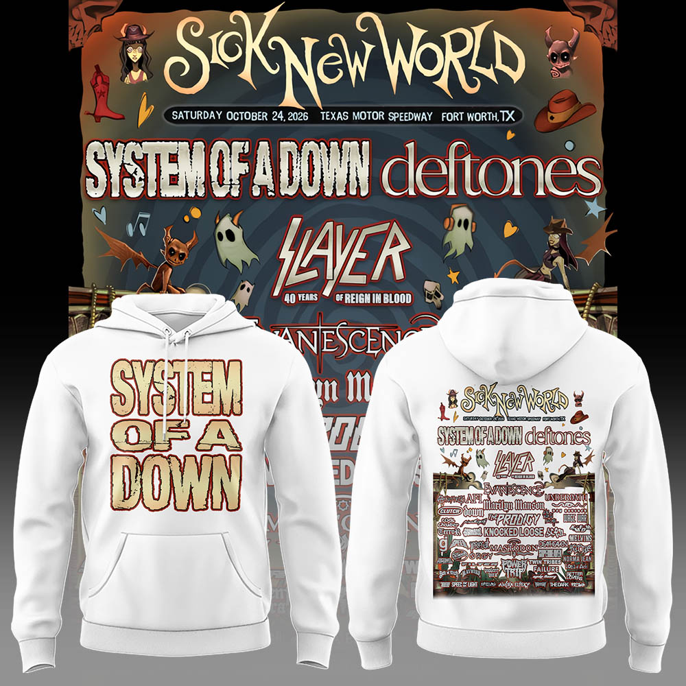 Limited Edition SOAD Tour 2026 SICK NEW WORLD Hoodie