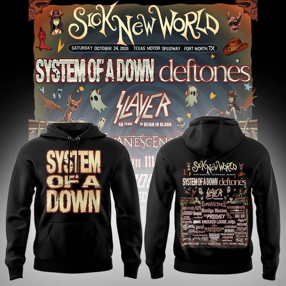 Limited Edition SOAD Tour 2026 SICK NEW WORLD Hoodie