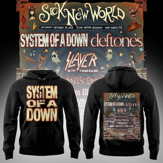 Limited Edition SOAD Tour 2026 SICK NEW WORLD Hoodie