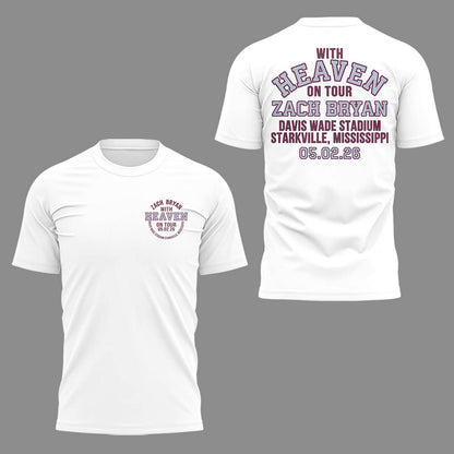 Limited Edition “With Heaven On Tour 2026.” at Davis Wade Stadium Starkville, Mississippi Shirt