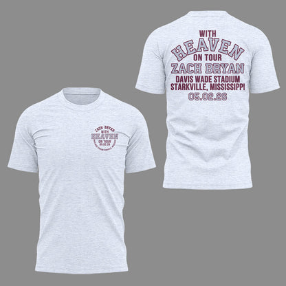 Limited Edition “With Heaven On Tour 2026.” at Davis Wade Stadium Starkville, Mississippi Shirt