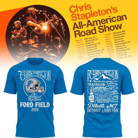 Limited Edition Detroit Lions x Chris Stapleton “All-American Road Show” Tshirt