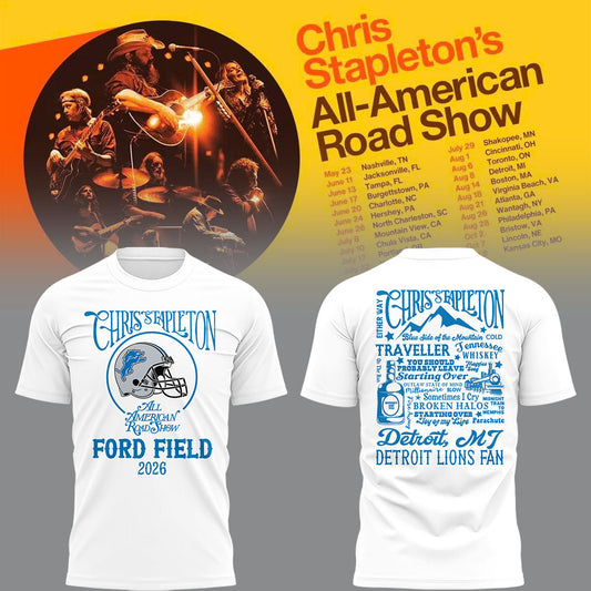 Limited Edition Detroit Lions x Chris Stapleton “All-American Road Show” Tshirt