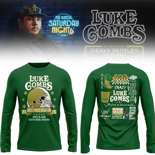 Limited Edition “My Kinda Saturday Night Tour” at Notre Dame Stadium Long Sleeve Shirt-LL26042015