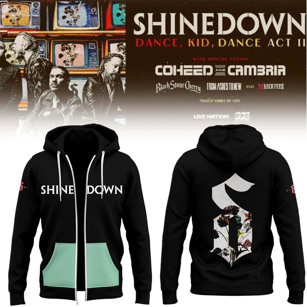 Limited Edition SHINEDOWN “Dance, Kid, Dance Act II Tour” 2026 Zip Hoodie