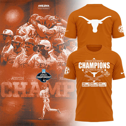 Limited Edition Texas Baseball AUSTIN REGIONAL CHAMPS 🏆 Tshirt