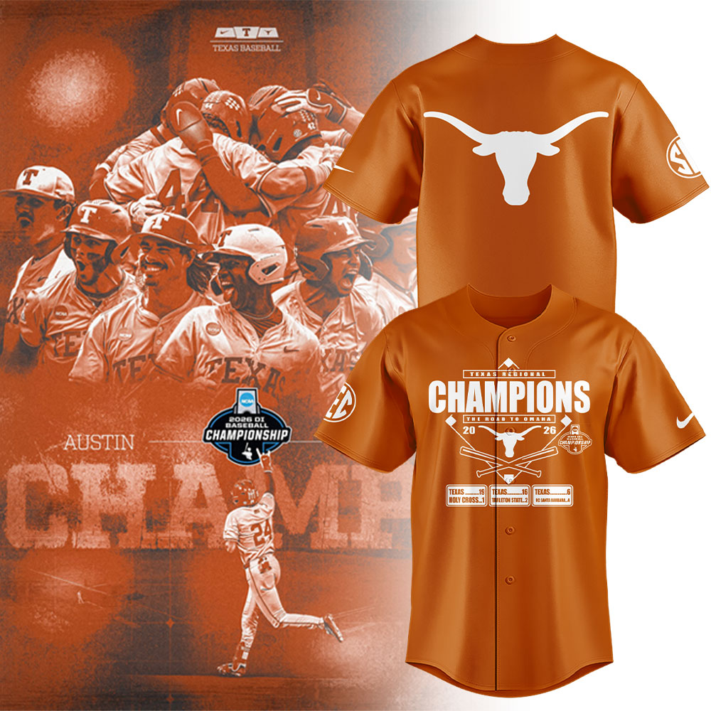 Limited Edition Texas Baseball AUSTIN REGIONAL CHAMPS 🏆 Jersey