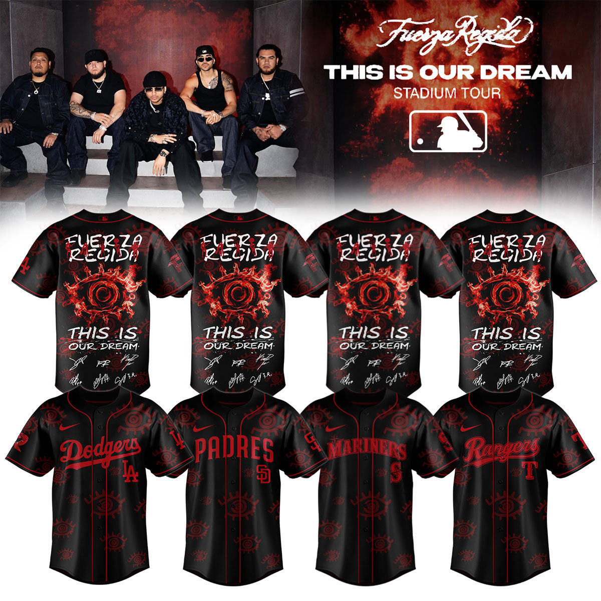 Fuerza Regida “This Is Our Dream Stadium Tour” 2026 Limited Edition Signature – Jersey 2