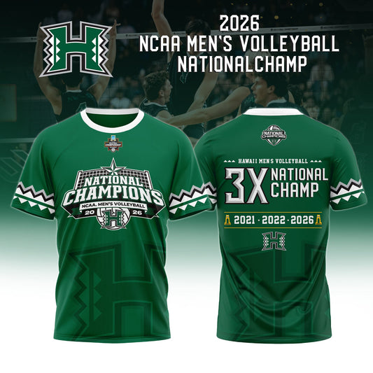 Limited Edition Hawaii Men’s Volleyball National Champions 2026 TShirt