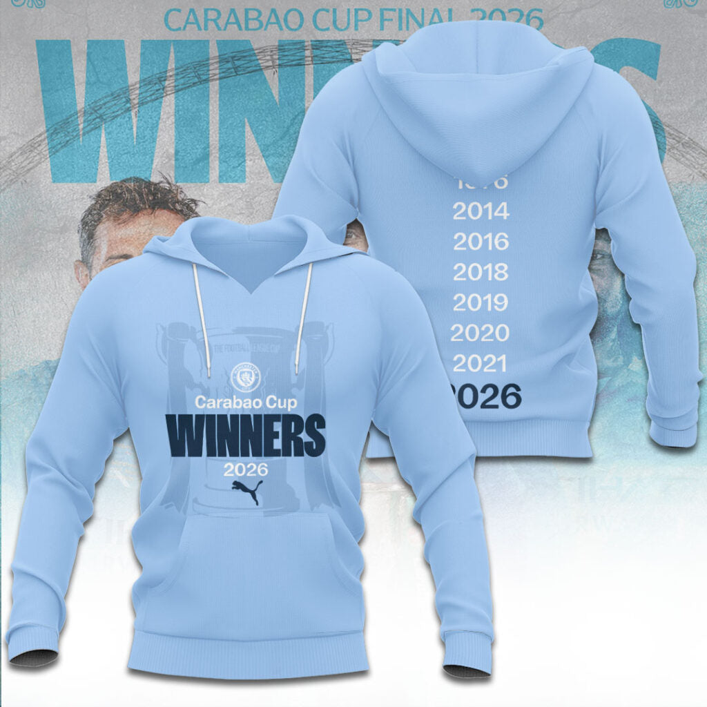 Manchester City Carabao Cup Winner’s 2026 3D Hoodie