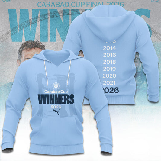 Manchester City Carabao Cup Winner’s 2026 3D Hoodie