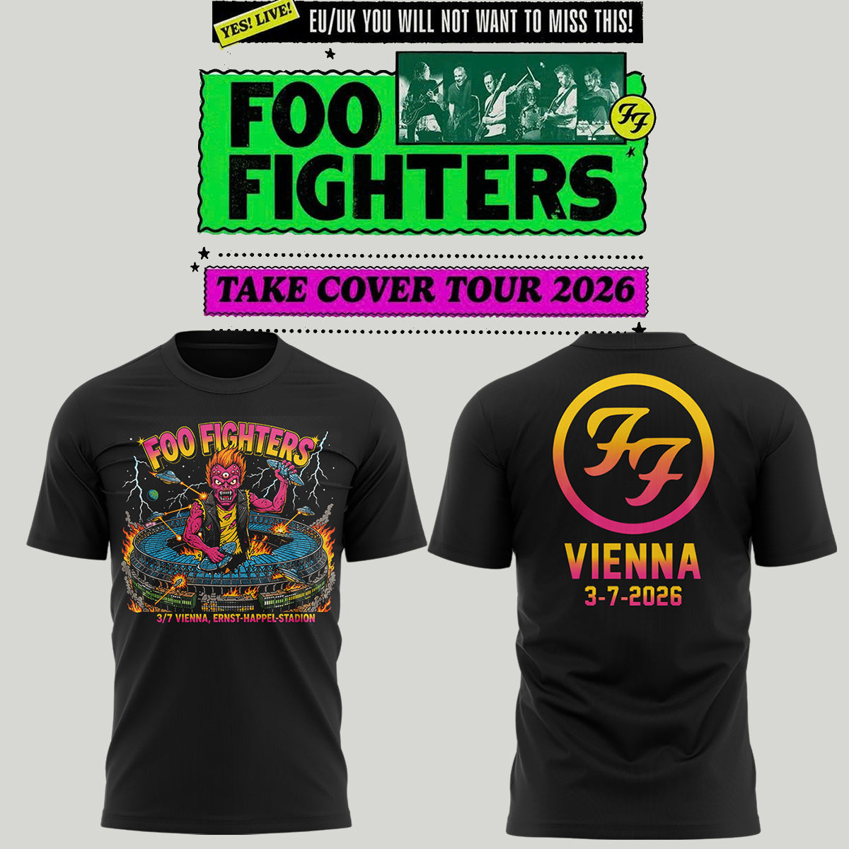 Limited Edition Take Cover Tour 2026 At Ernst-Happel-Stadion, Vienna Shirt