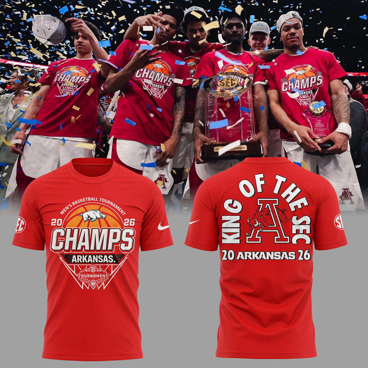 Limited Edition Razorbacks The Tournament Champions🏆TShirt