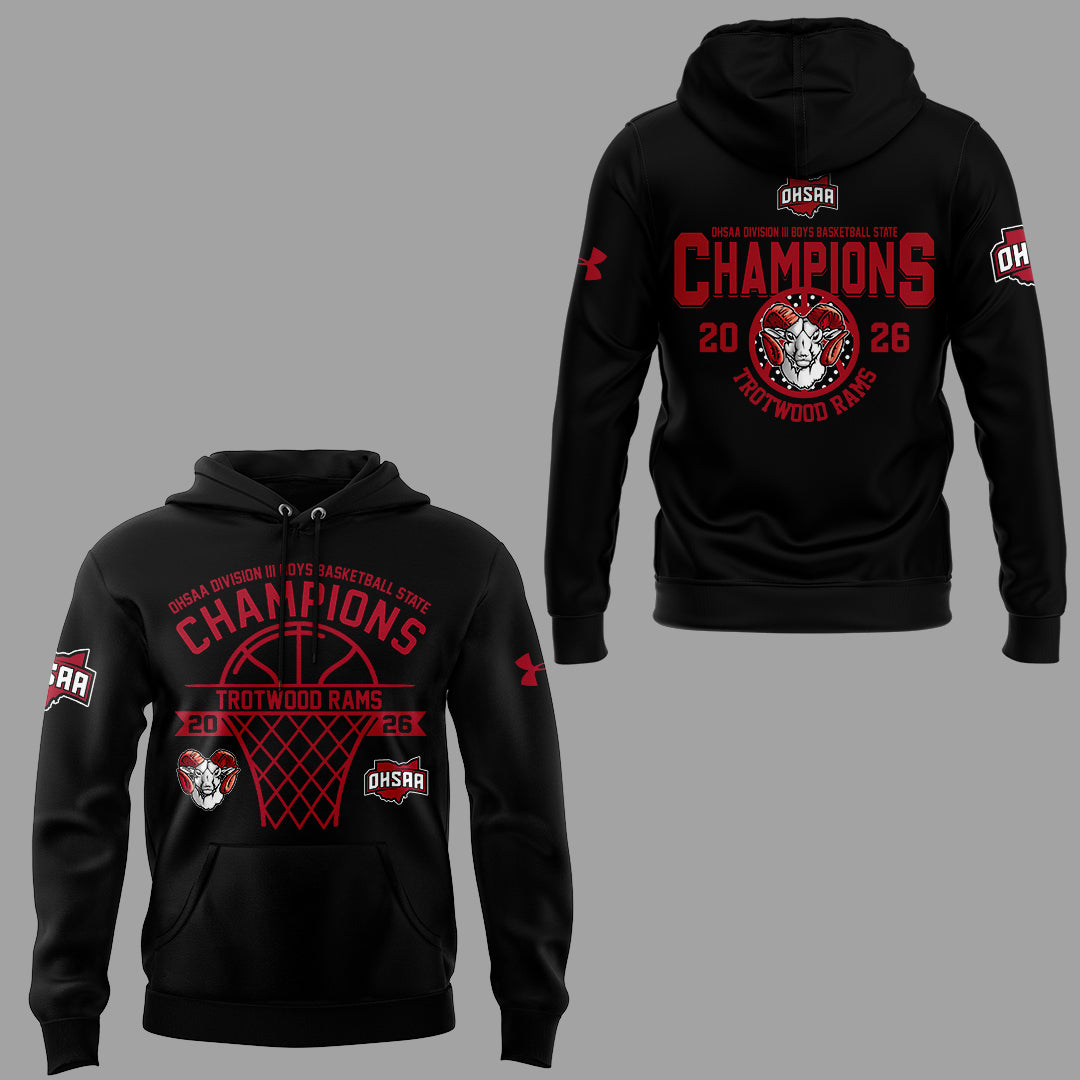 Limited Edition 2026 OHSAA Boys Basketball D3 State Champions Hoodie