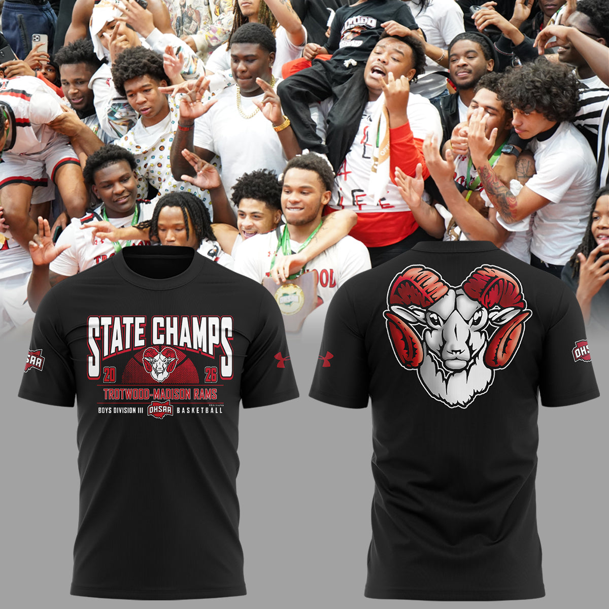 Limited Edition 2026 OHSAA Boys Basketball D3 State Champions Tshirt