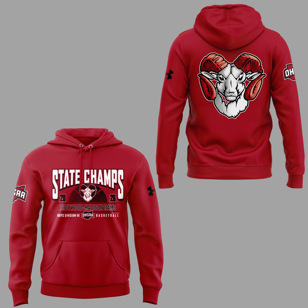 Limited Edition 2026 OHSAA Boys Basketball D3 State Champions Hoodie