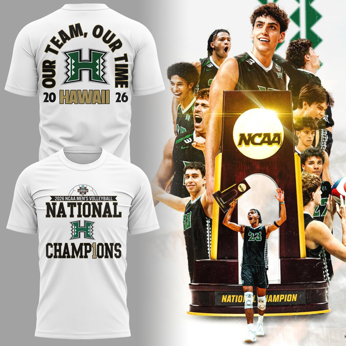Limited Edition Hawaii Men’s Volleyball National Champions 2026 TShirt