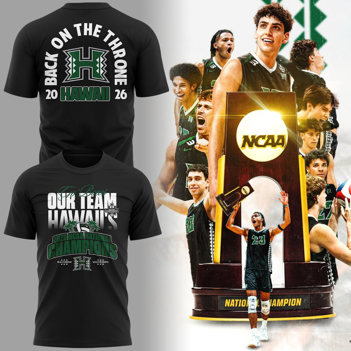 Limited Edition Hawaii Men’s Volleyball National Champions 2026 TShirt