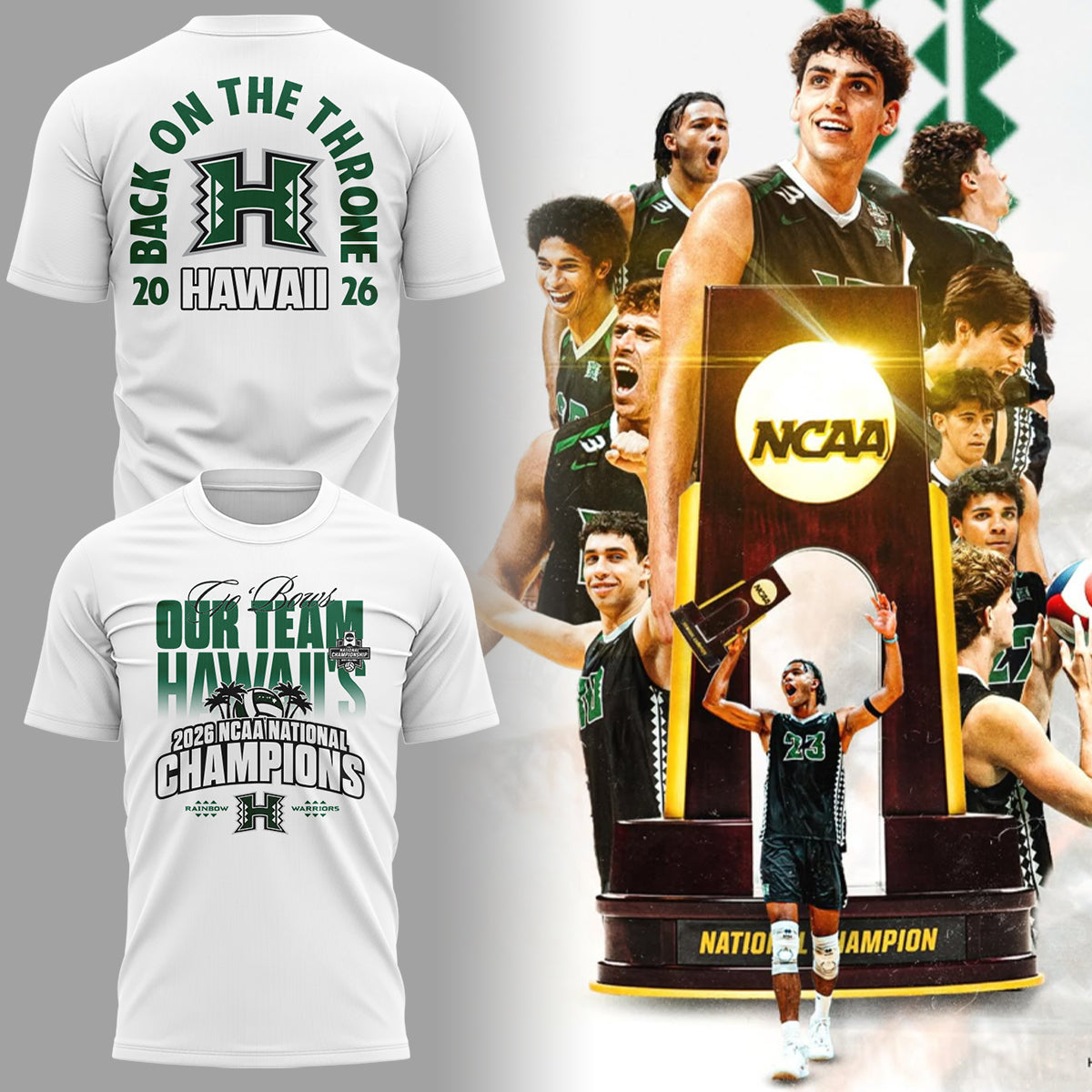 Limited Edition Hawaii Men’s Volleyball National Champions 2026 TShirt