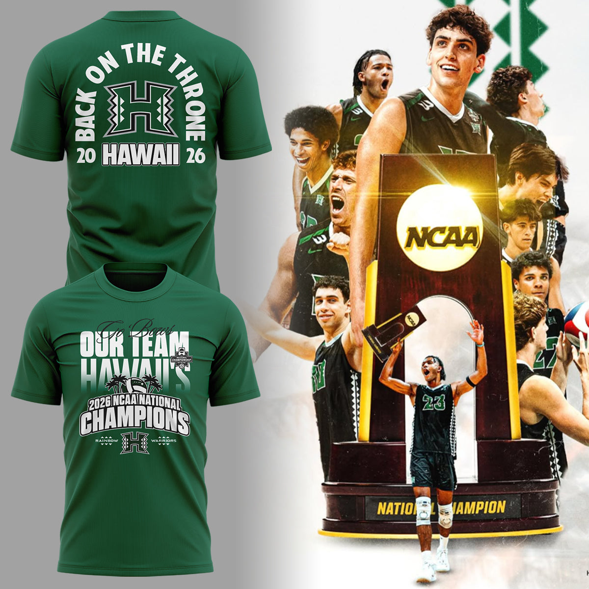 Limited Edition Hawaii Men’s Volleyball National Champions 2026 TShirt