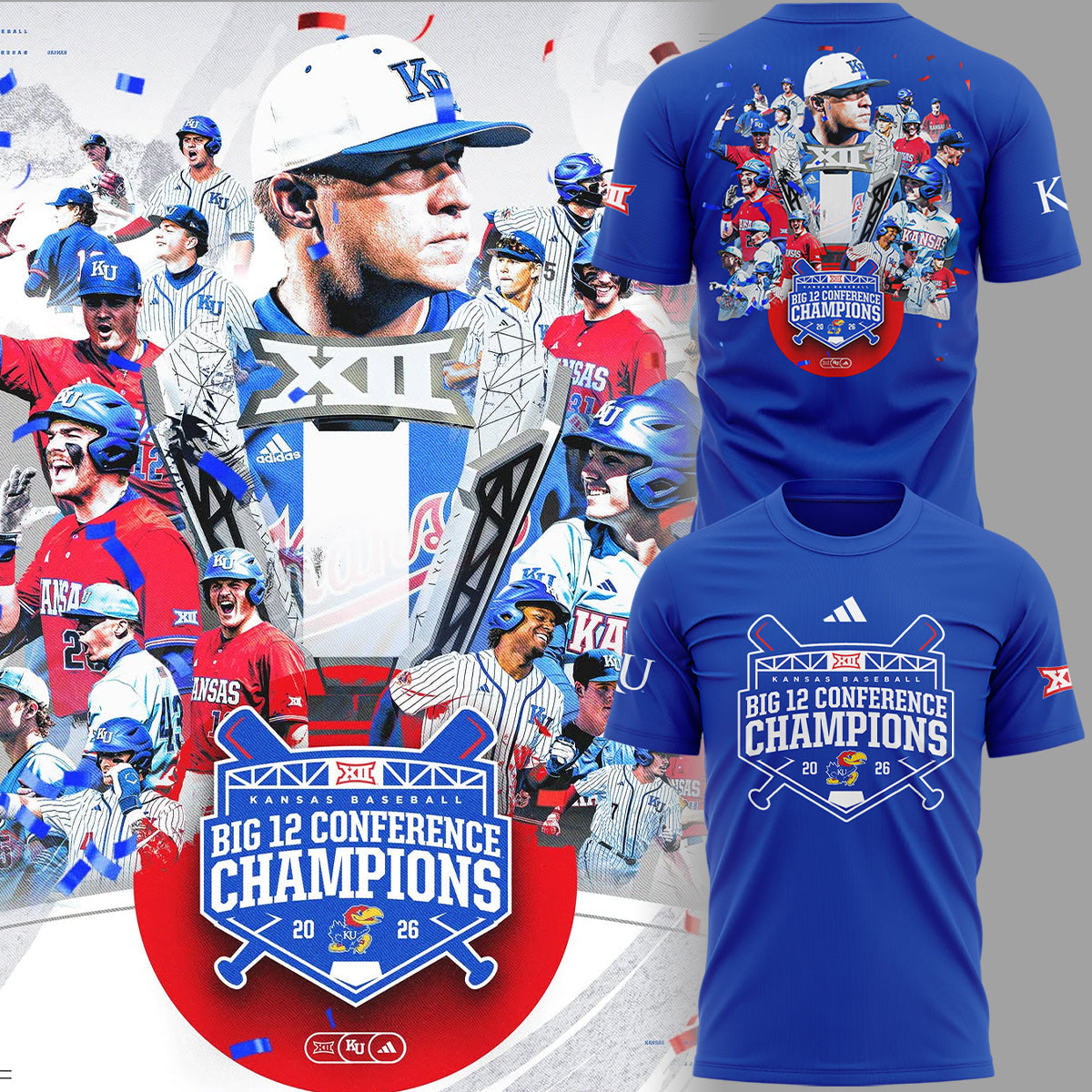 Jayhawks B12 Conference Champions ⚾🏆 Shirt-ND05162610