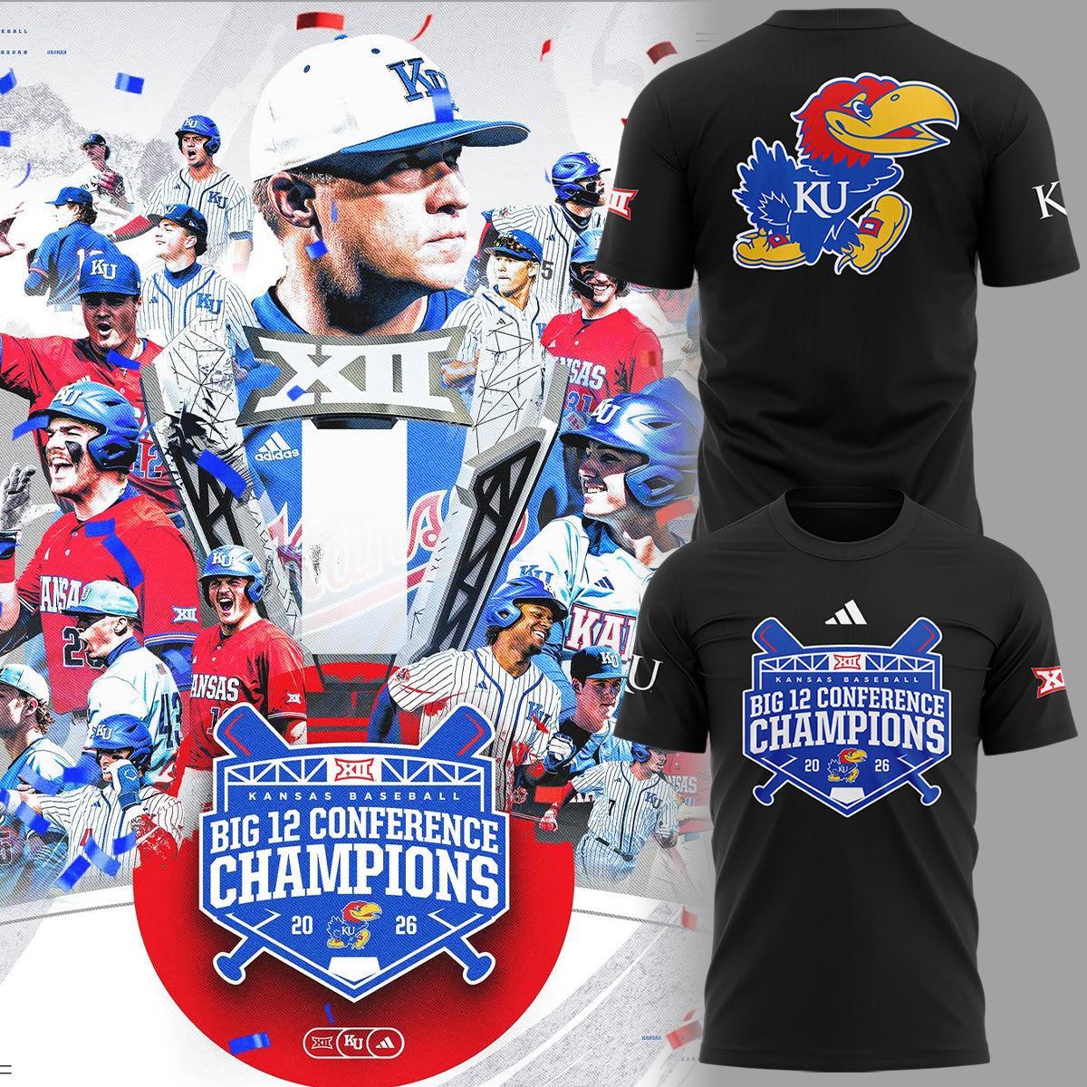 Jayhawks B12 Conference Champions ⚾🏆 Shirt-ND05162617