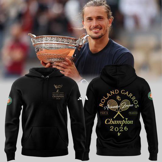 Alexander Zverev 2026 Roland-Garros Champions 🎾🏆 Hoodie-ND06082610