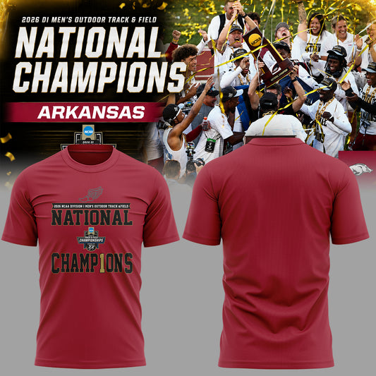 Razorbacks 2026 D1 Men’s Outdoor Track&Field National Champions Shirt