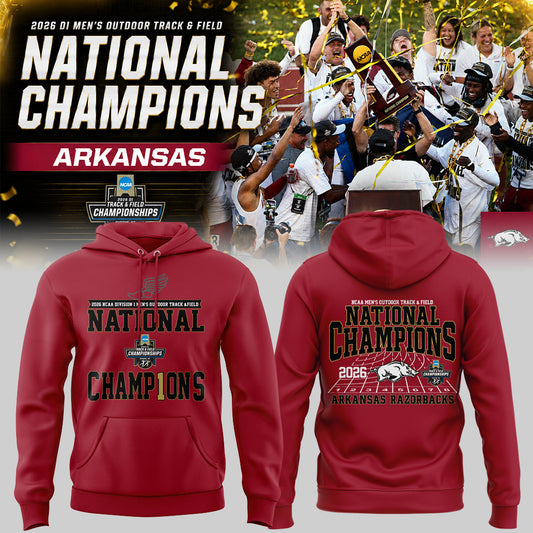 Razorbacks 2026 D1 Men’s Outdoor Track&Field National Champions Hoodie
