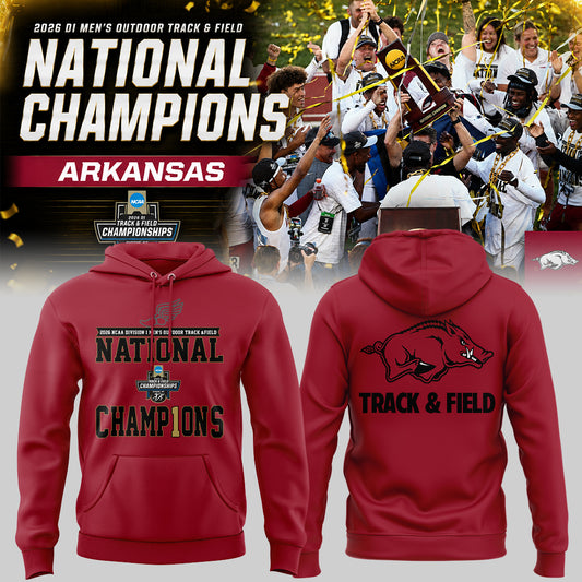 Razorbacks 2026 D1 Men’s Outdoor Track&Field National Champions Hoodie