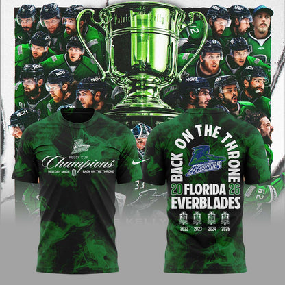 Limited Edition Florida Everblades 2026 Kelly Cup Champions TShirt
