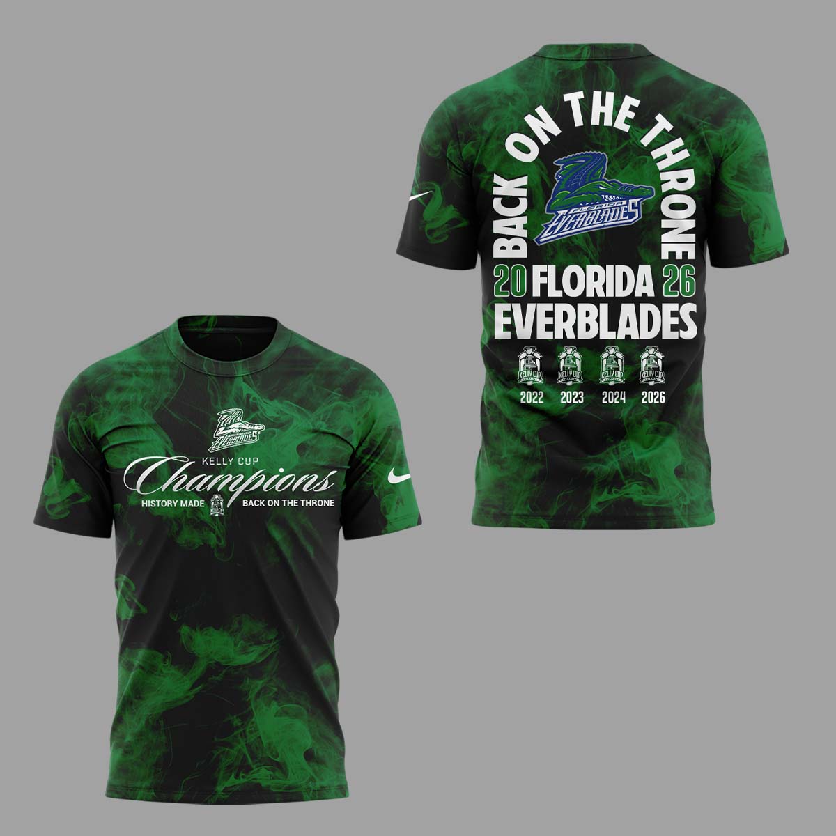 Limited Edition Florida Everblades 2026 Kelly Cup Champions TShirt