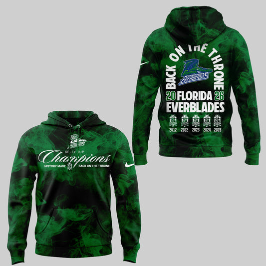 Limited Edition Florida Everblades 2026 Kelly Cup Champions Hoodie